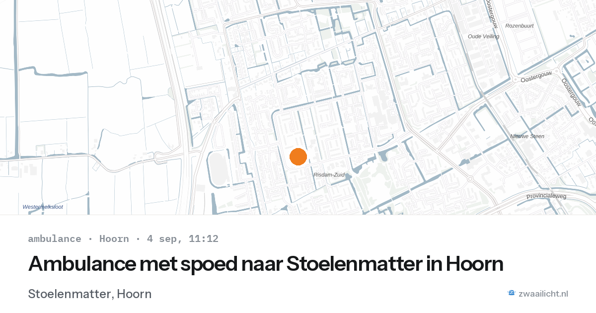 Ambulance met spoed naar Stoelenmatter in Hoorn — 4 sep 2026