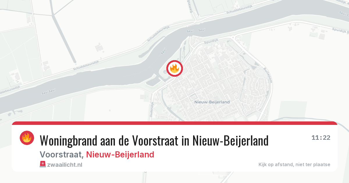 Woningbrand aan de Voorstraat in Nieuw-Beijerland — 27 mrt 2026