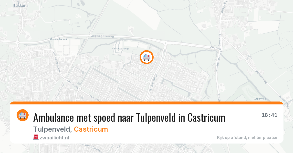 Ambulance met spoed naar Tulpenveld in Castricum — 1 aug 2026