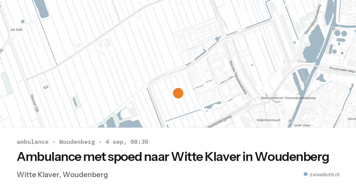Ambulance met spoed naar Witte Klaver in Woudenberg — 4 sep 2026