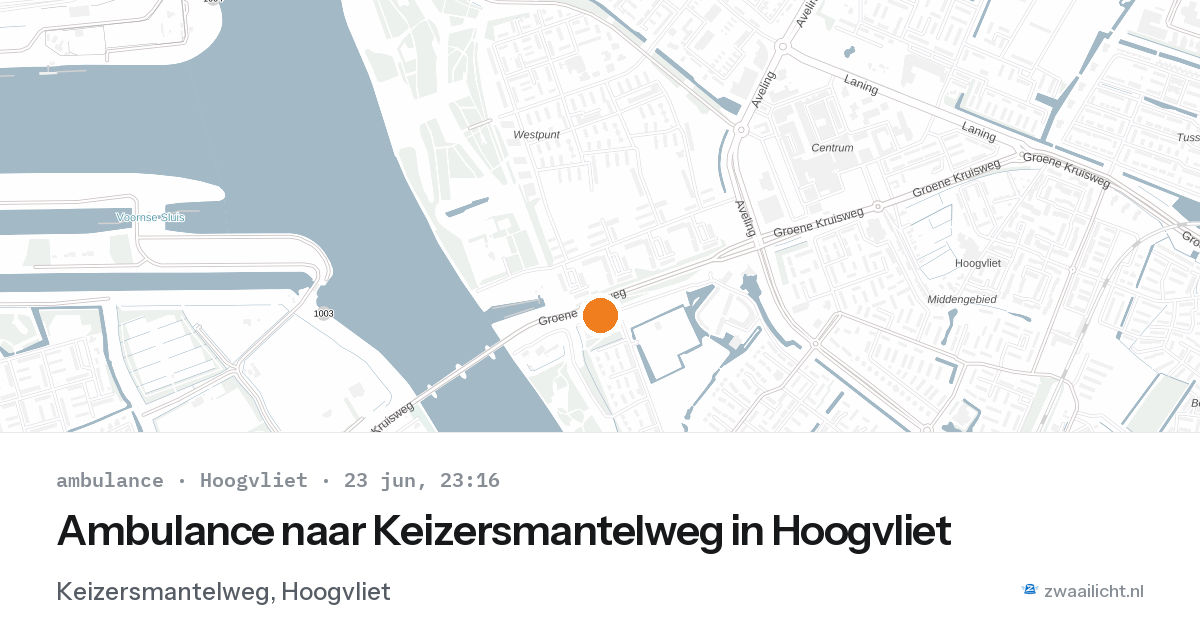 Ambulance naar Keizersmantelweg in Hoogvliet — 23 jun 2026