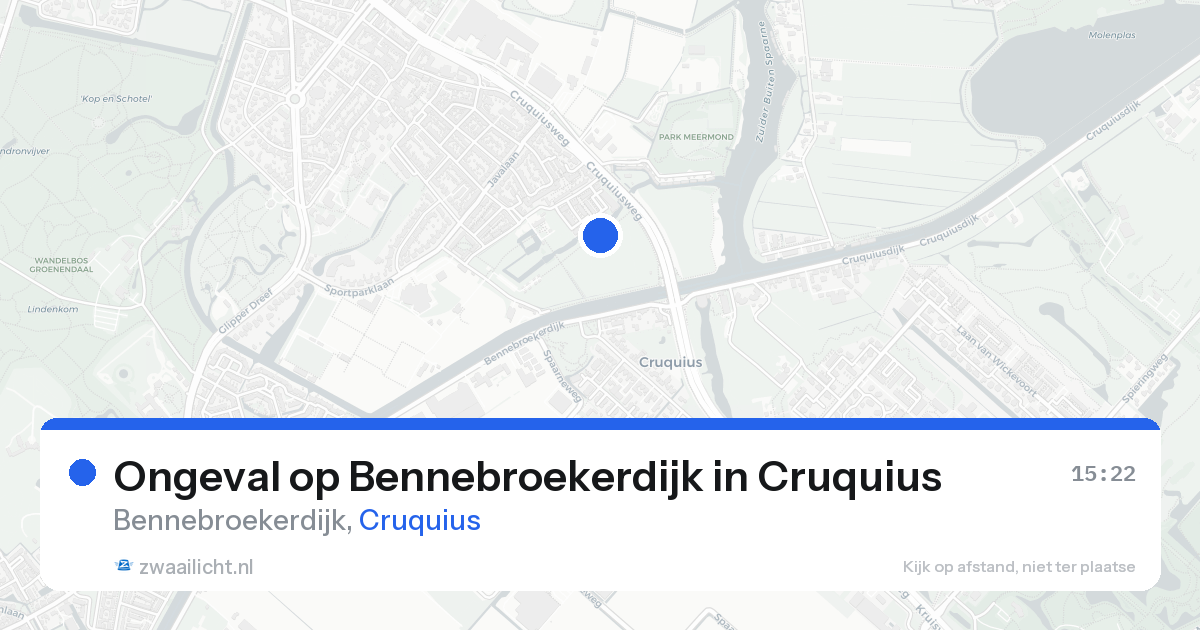 Ongeval op Bennebroekerdijk in Cruquius — 13 aug 2026