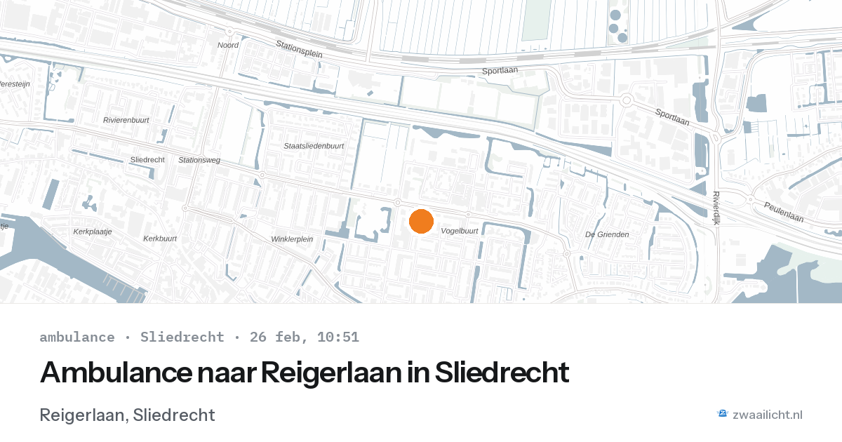 Ambulance naar Reigerlaan in Sliedrecht — 26 feb 2026