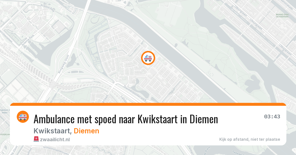 Ambulance met spoed naar Kwikstaart in Diemen — 27 mei 2026