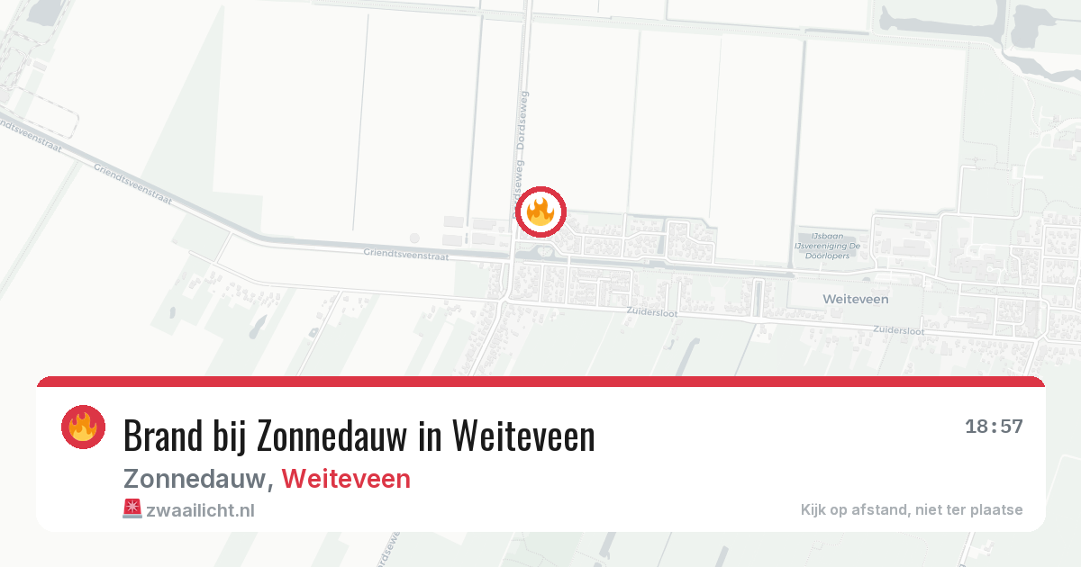Brand bij Zonnedauw in Weiteveen — 14 mrt 2026