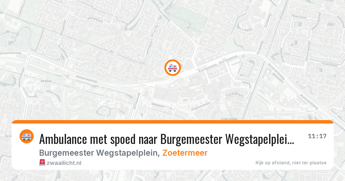 Ambulance met spoed naar Burgemeester Wegstapelplein in Zoetermeer — 21 mei 2026