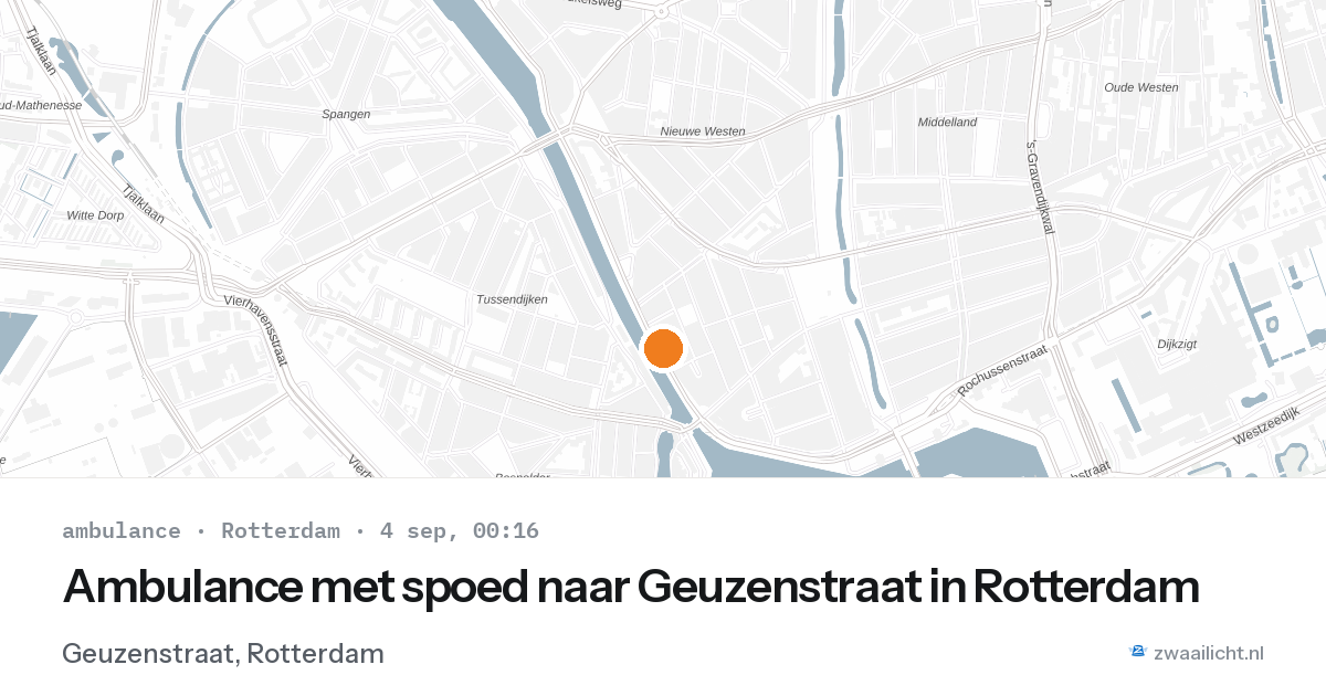 Ambulance met spoed naar Geuzenstraat in Rotterdam — 3 sep 2026