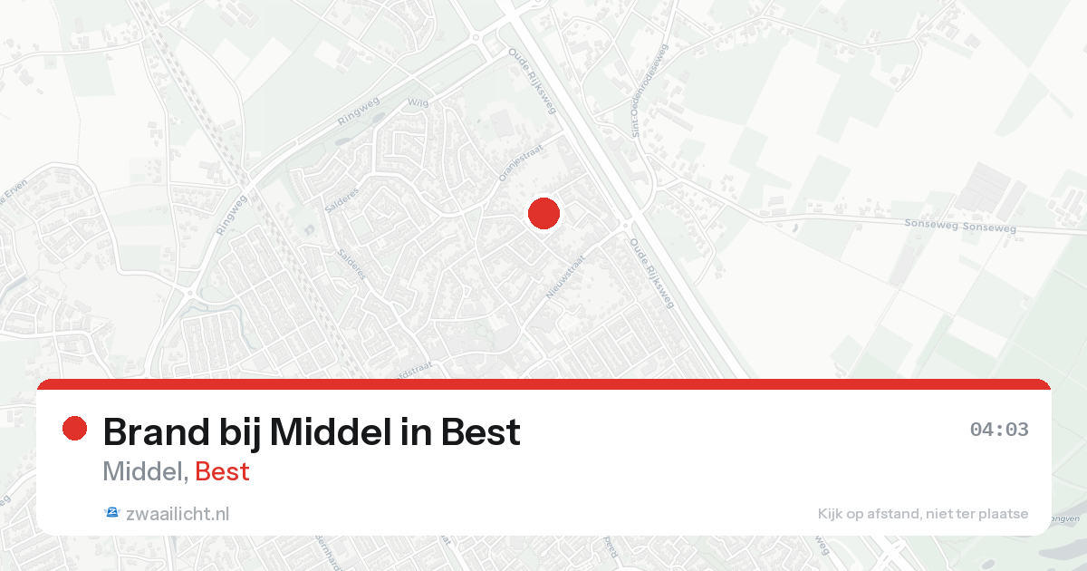 Brand bij Middel in Best — 21 aug 2026