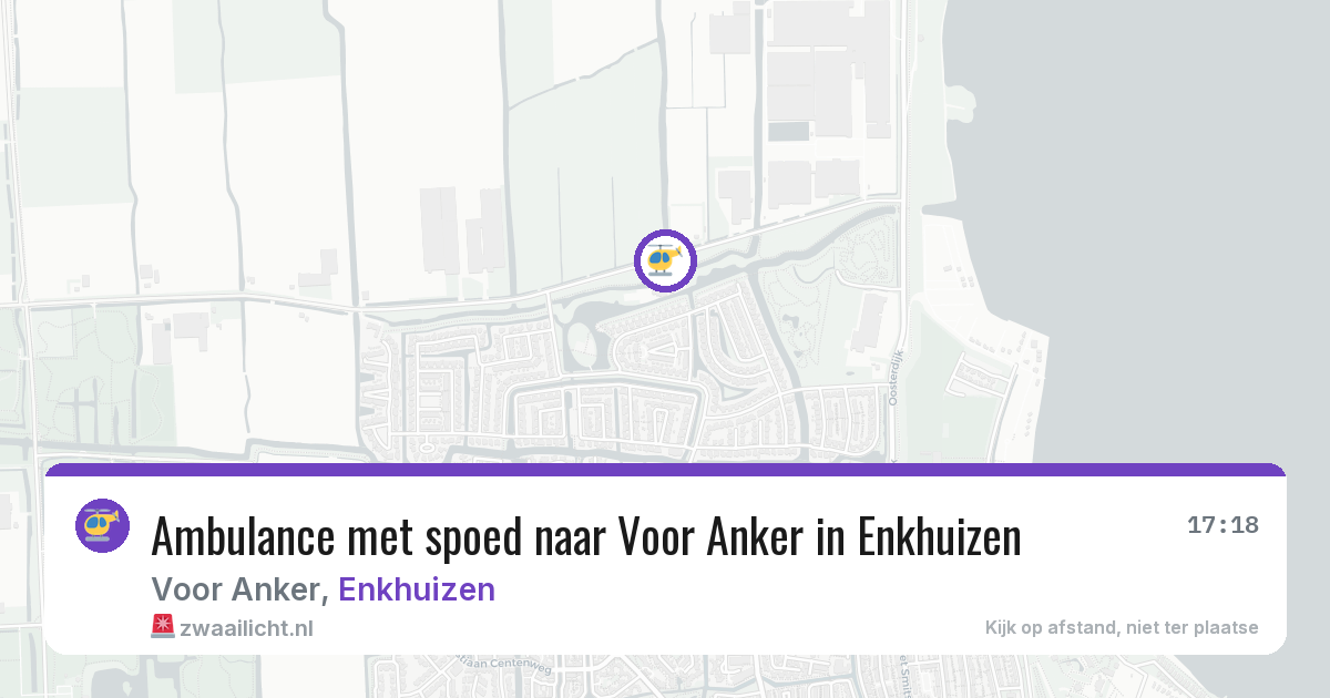 Ambulance met spoed naar Voor Anker in Enkhuizen — 6 jul 2026