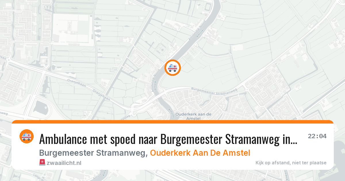 Ambulance met spoed naar Burgemeester Stramanweg in Ouderkerk Aan De Amstel — 14 jun 2026