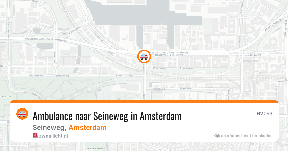 Ambulance naar Seineweg in Amsterdam — 18 jul 2026