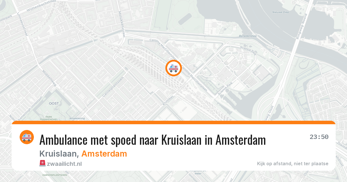 Ambulance met spoed naar Kruislaan in Amsterdam — 11 jun 2026