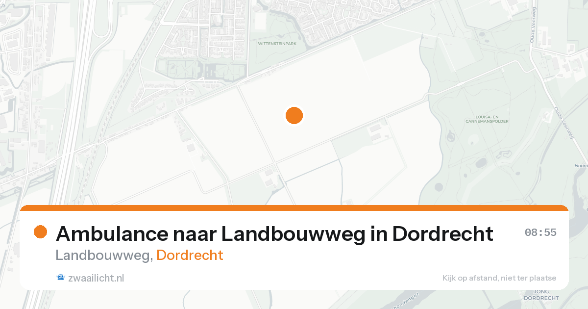 Ambulance naar Landbouwweg in Dordrecht — 22 aug 2026
