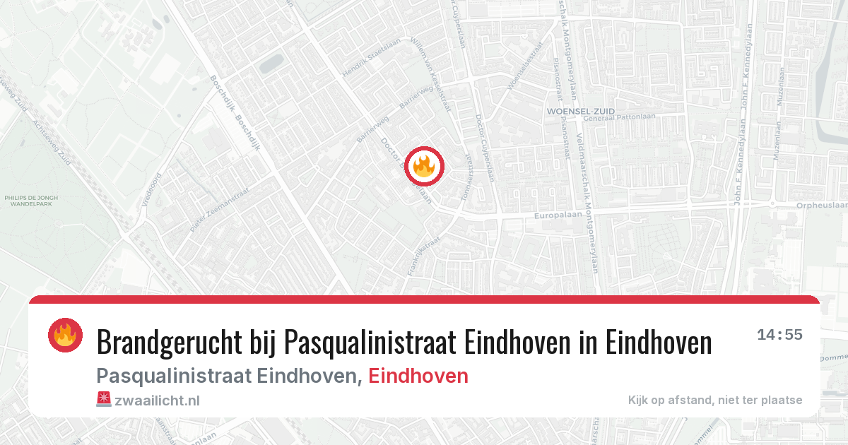 Brandgerucht bij Pasqualinistraat Eindhoven in Eindhoven — 27 jul 2026
