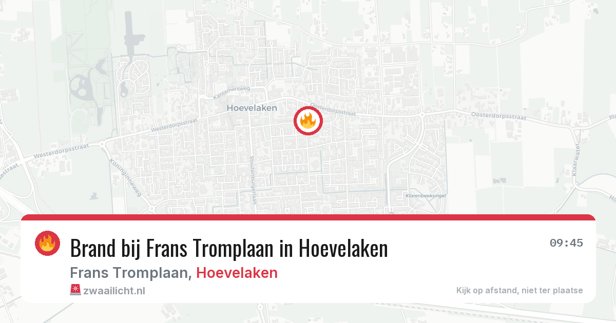 Brand bij Frans Tromplaan in Hoevelaken — 19 jun 2026