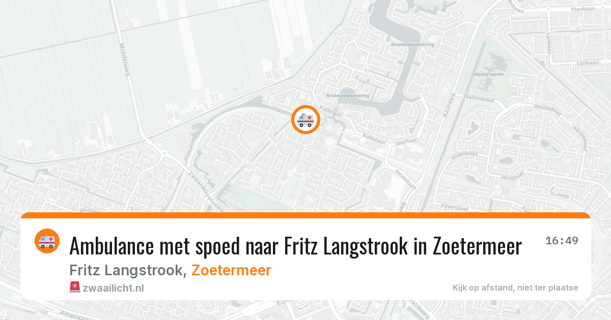 Ambulance met spoed naar Fritz Langstrook in Zoetermeer — 23 feb 2026