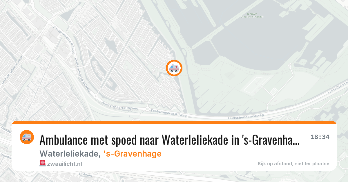 Ambulance met spoed naar Waterleliekade in 's-Gravenhage — 23 mei 2026