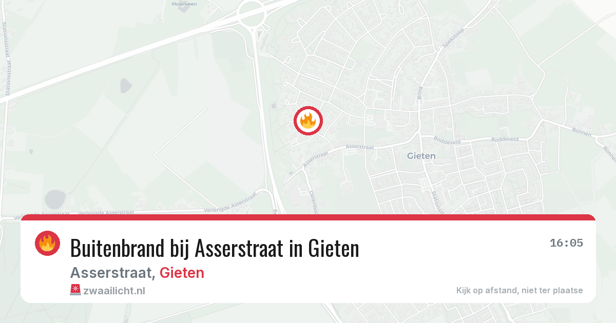Buitenbrand bij Asserstraat in Gieten — 26 jun 2026