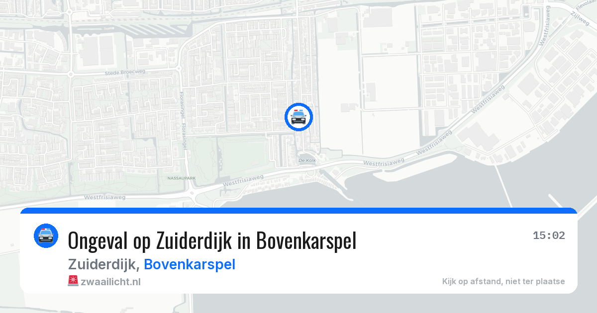 Ongeval op Zuiderdijk in Bovenkarspel — 22 mrt 2026