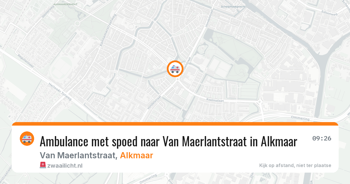 Ambulance met spoed naar Van Maerlantstraat in Alkmaar — 23 apr 2026