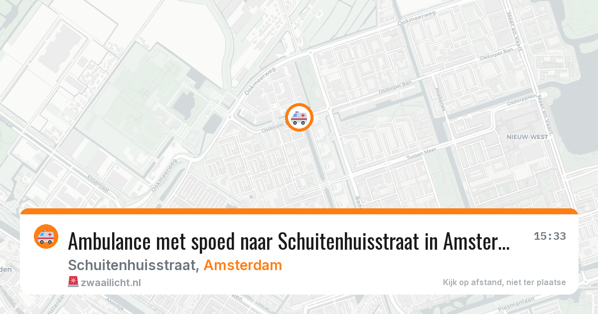 Ambulance met spoed naar Schuitenhuisstraat in Amsterdam — 25 mei 2026
