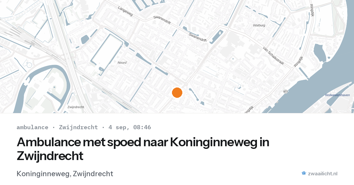 Ambulance met spoed naar Koninginneweg in Zwijndrecht — 4 sep 2026