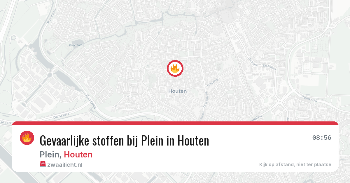 Gevaarlijke stoffen bij Plein in Houten — 14 aug 2026