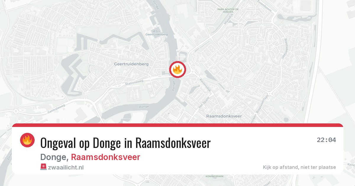 Ongeval op Donge in Raamsdonksveer — 9 aug 2026