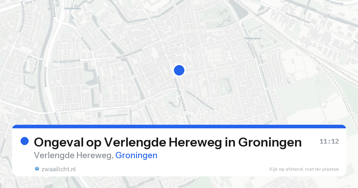 Ongeval op Verlengde Hereweg in Groningen — 14 aug 2026