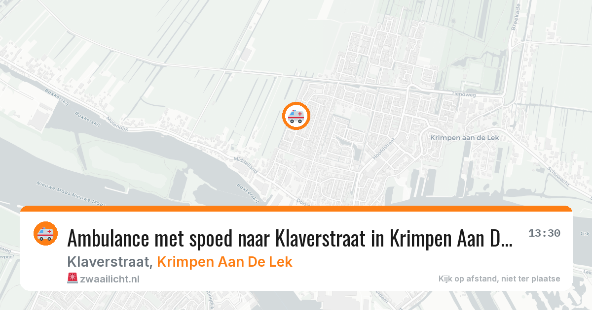 Ambulance met spoed naar Klaverstraat in Krimpen Aan De Lek — 1 jul 2026