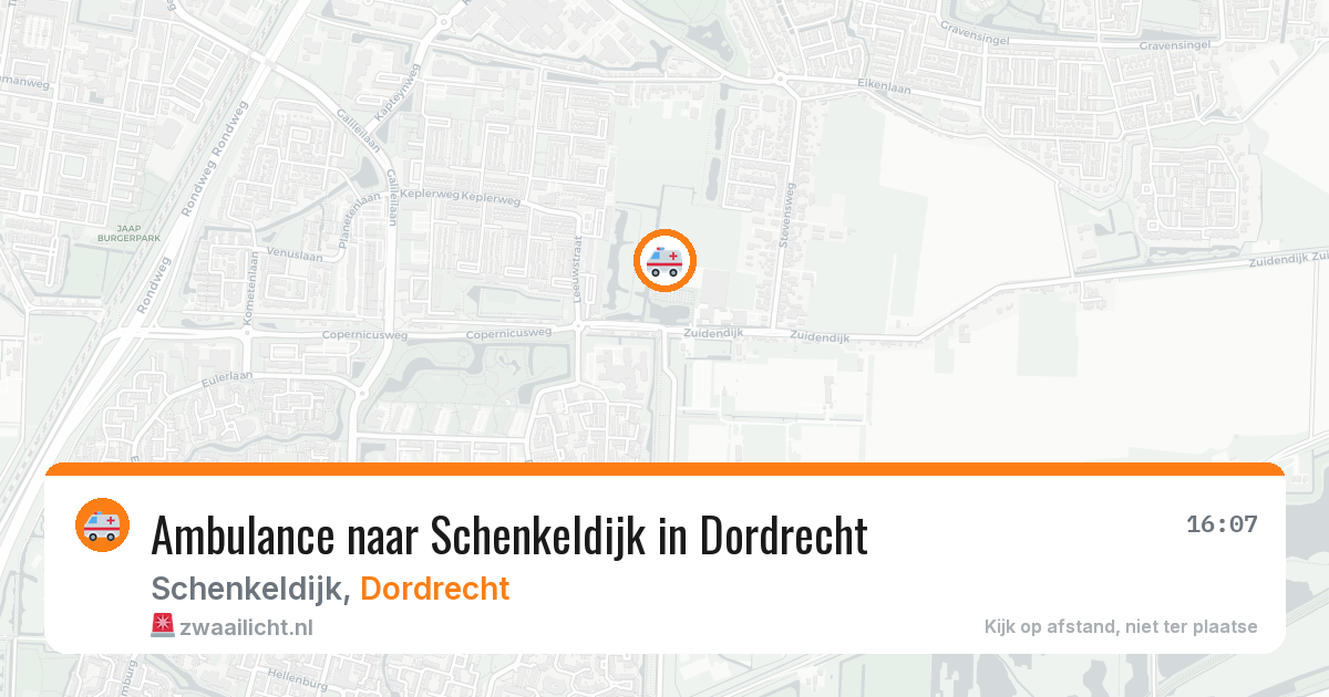 Ambulance naar Schenkeldijk in Dordrecht — 2 mei 2026