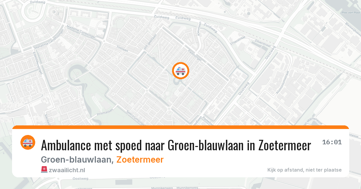 Ambulance met spoed naar Groen-blauwlaan in Zoetermeer — 10 aug 2026