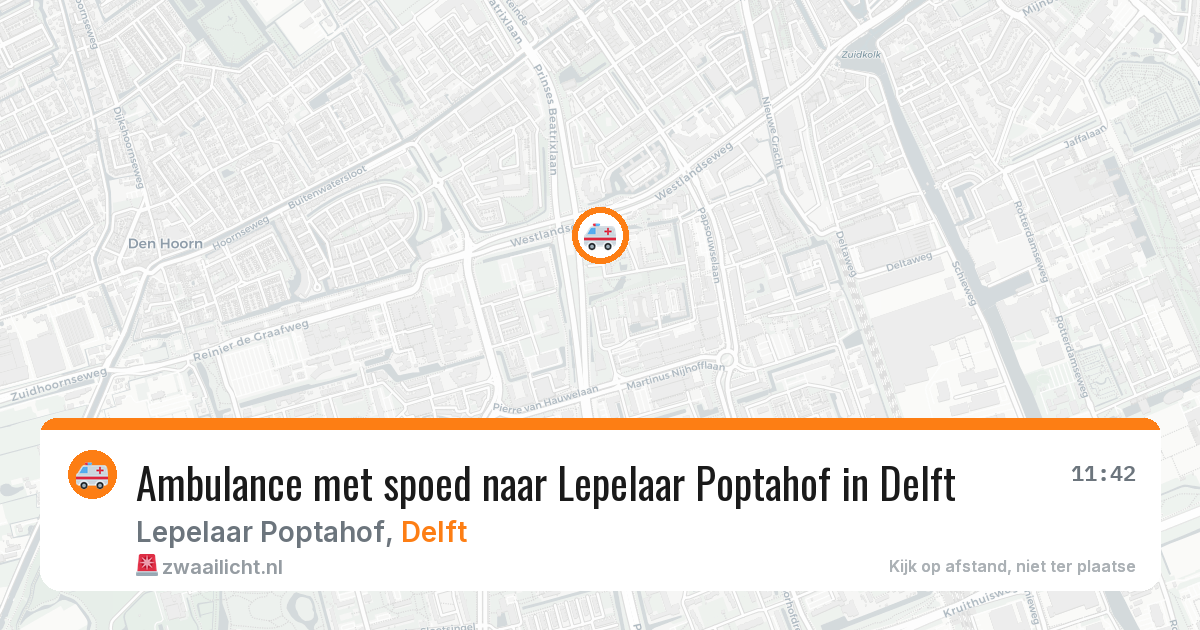 Ambulance met spoed naar Lepelaar Poptahof in Delft — 27 jul 2026
