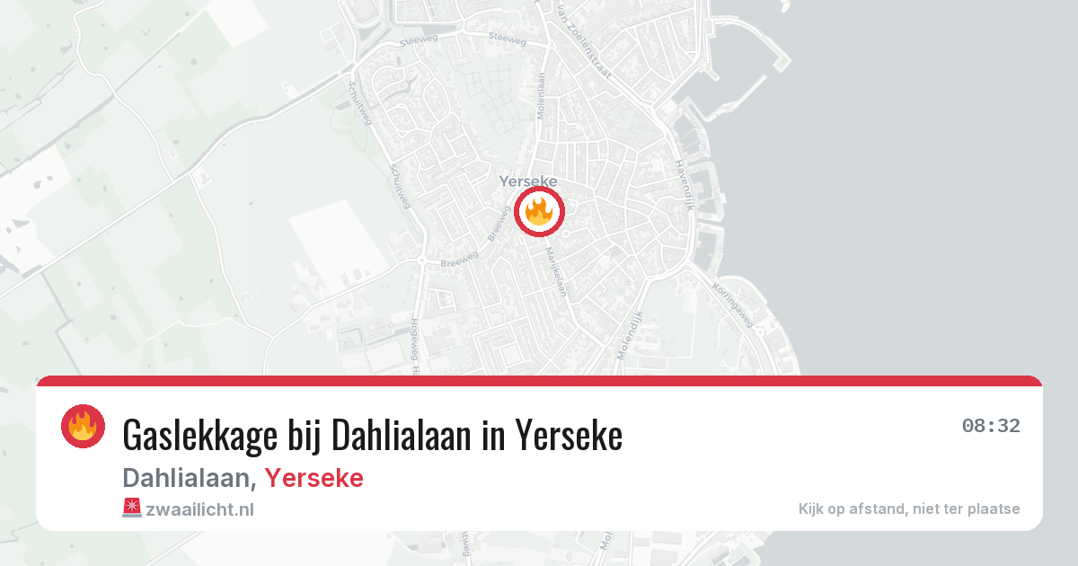 Gaslekkage bij Dahlialaan in Yerseke — 18 jun 2026