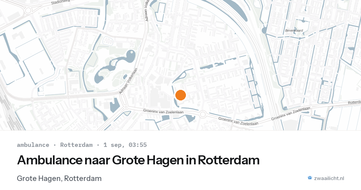 Ambulance naar Grote Hagen in Rotterdam — 1 sep 2026