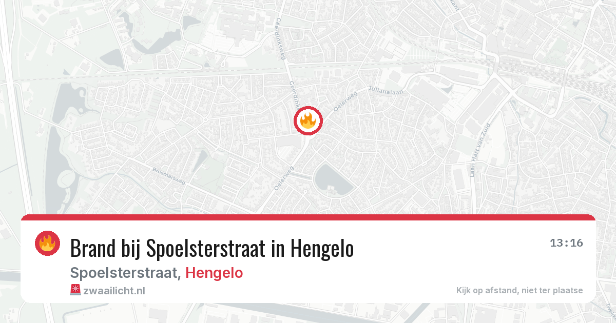 Brand bij Spoelsterstraat in Hengelo — 10 jun 2026