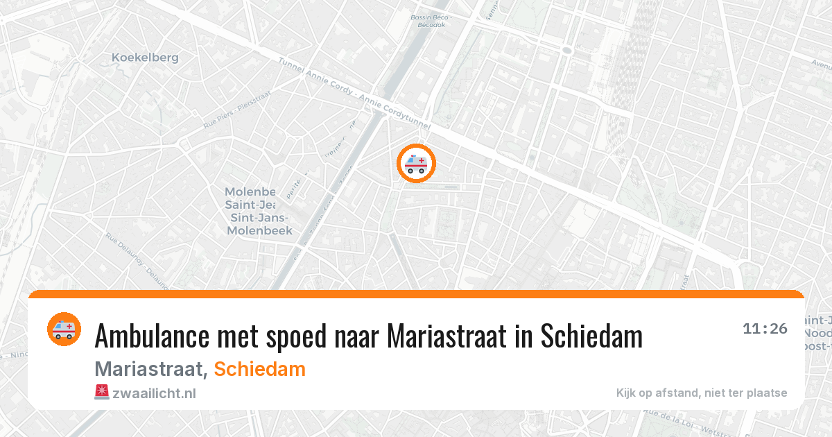 Ambulance met spoed naar Mariastraat in Schiedam — 16 mrt 2026