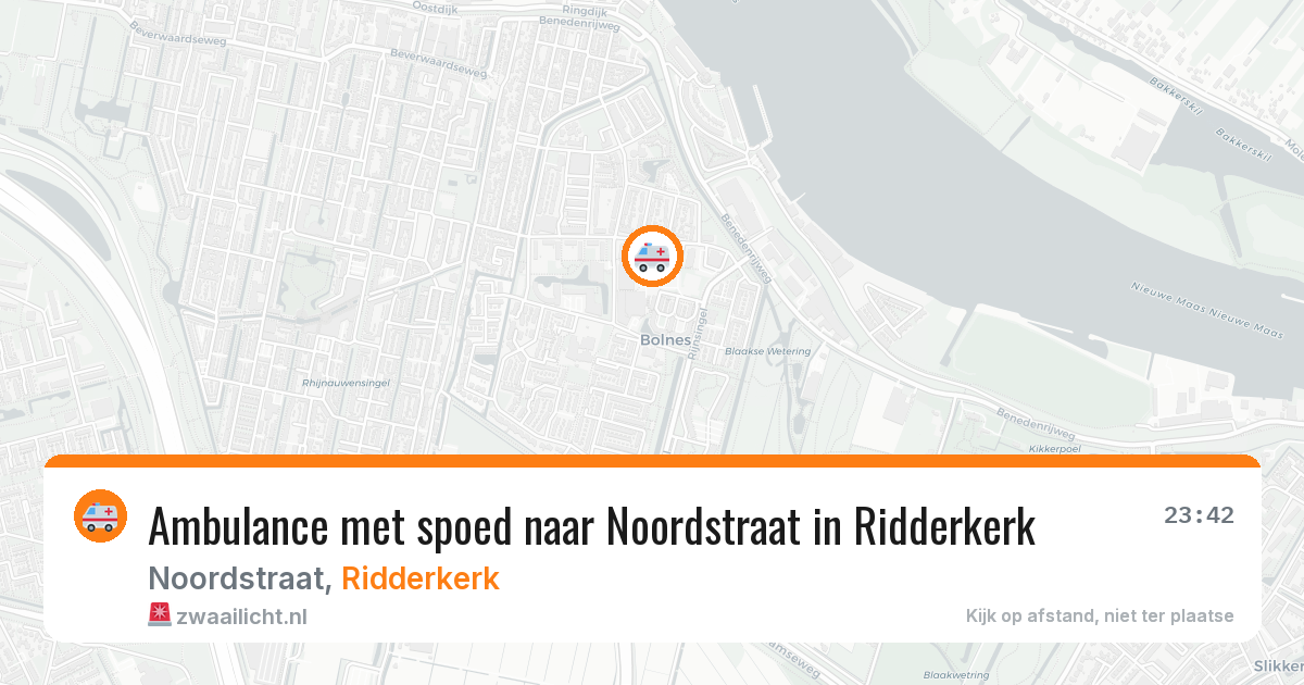 Ambulance met spoed naar Noordstraat in Ridderkerk — 18 mrt 2026