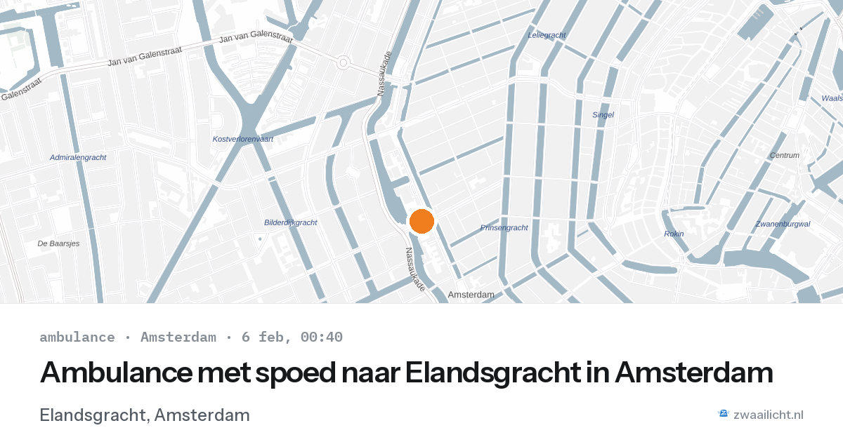 Ambulance met spoed naar Elandsgracht in Amsterdam — 5 feb 2026