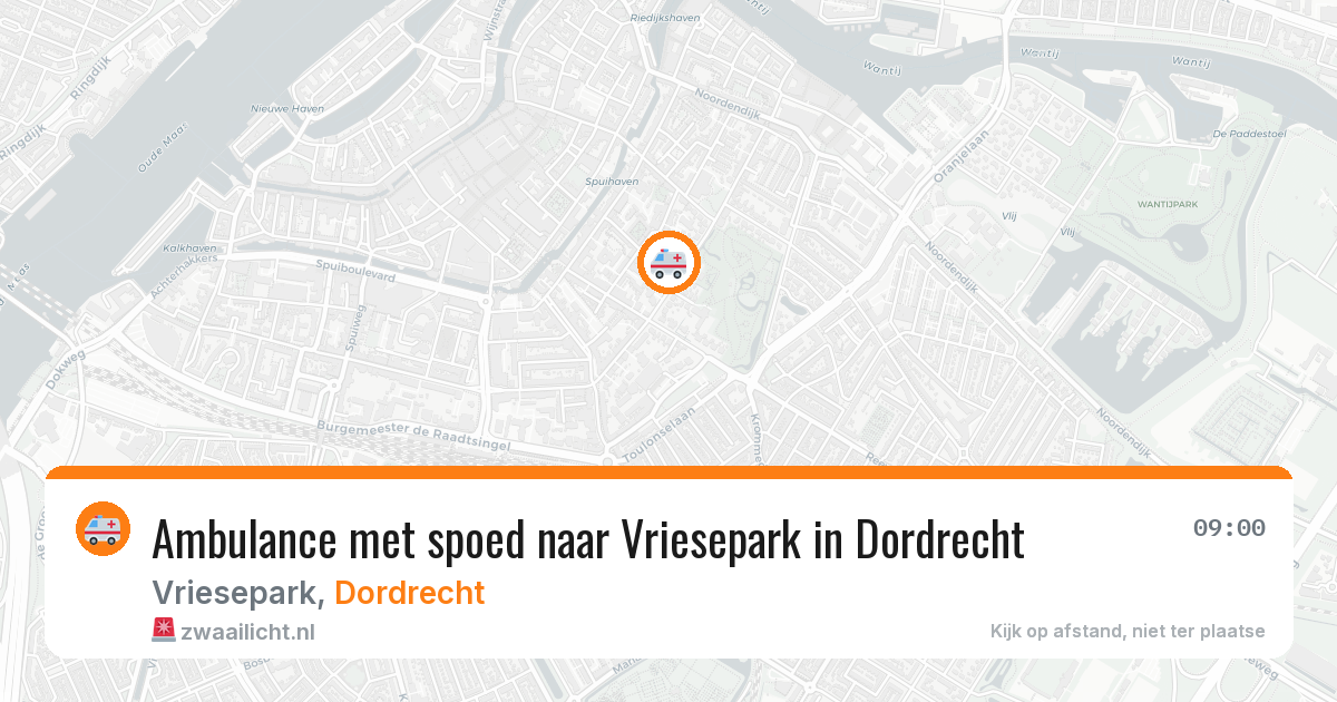 Ambulance met spoed naar Vriesepark in Dordrecht — 21 jun 2026