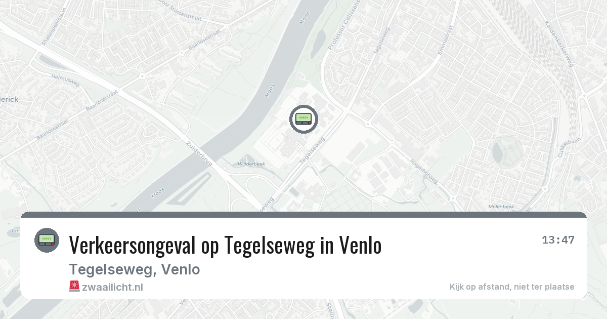 Verkeersongeval op Tegelseweg in Venlo — 3 aug 2026