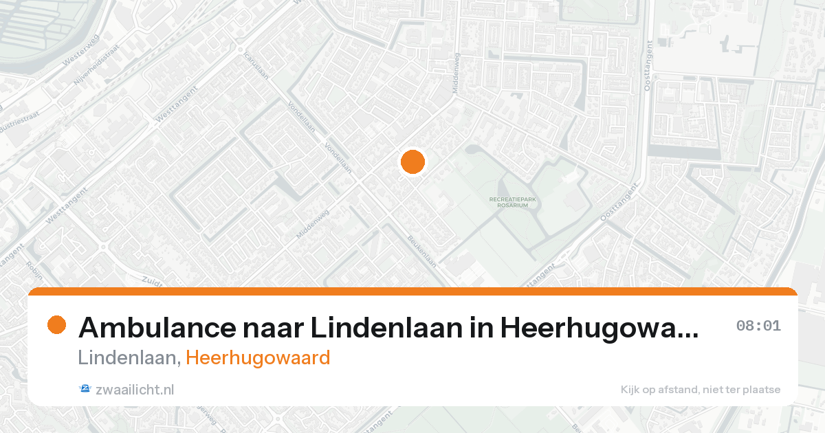 Ambulance naar Lindenlaan in Heerhugowaard — 21 aug 2026