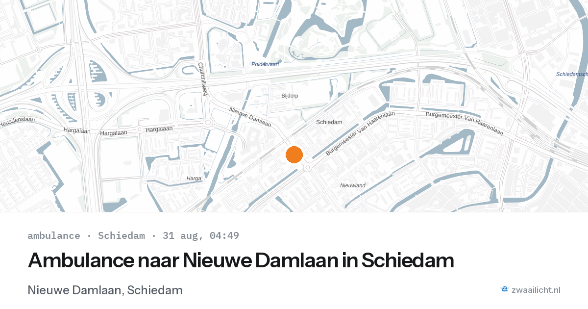 Ambulance naar Nieuwe Damlaan in Schiedam — 31 aug 2026