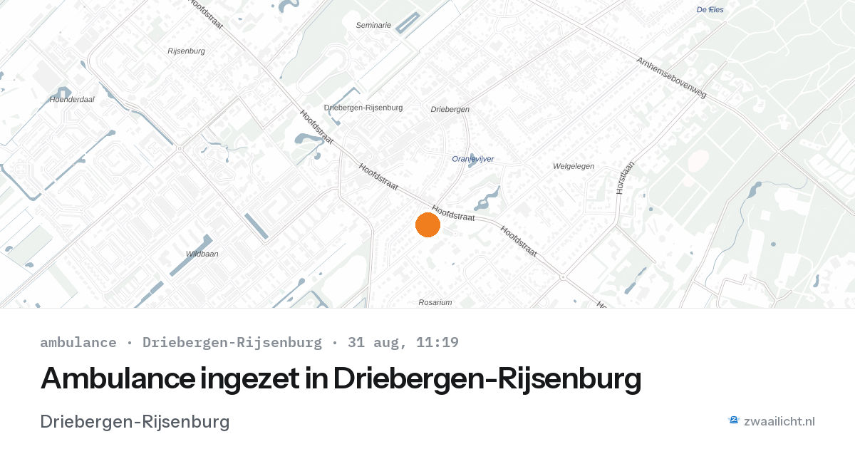 Ambulance ingezet in Driebergen-Rijsenburg — 31 aug 2026
