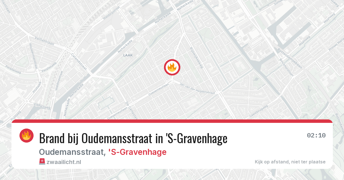 Brand bij Oudemansstraat in 'S-Gravenhage — 4 apr 2026