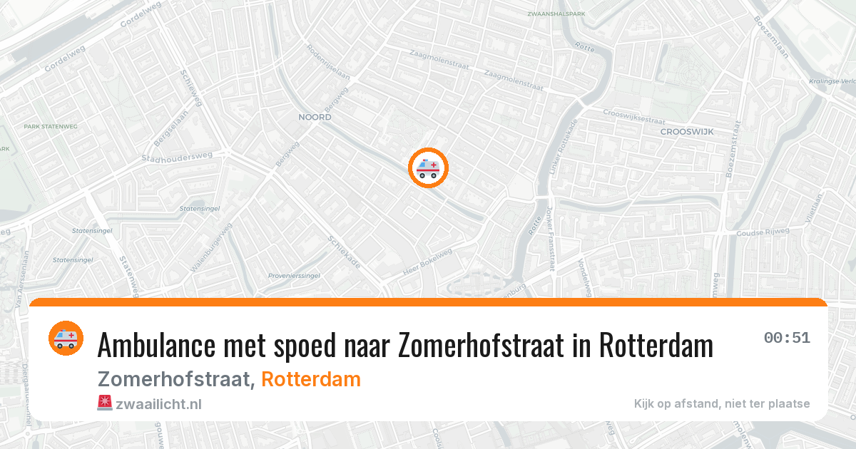 Ambulance met spoed naar Zomerhofstraat in Rotterdam — 14 aug 2026