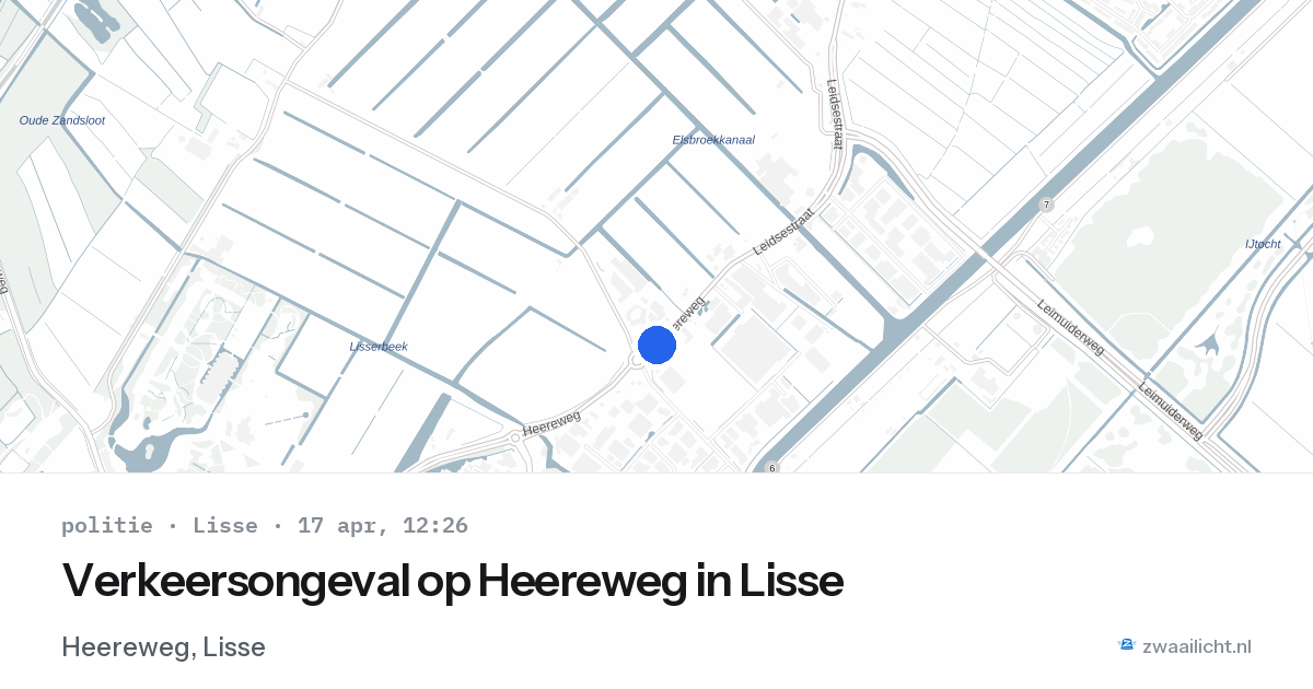 Verkeersongeval op Heereweg in Lisse — 17 apr 2026