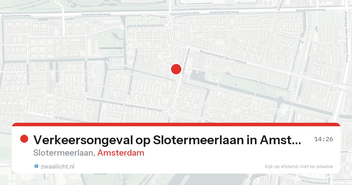 Verkeersongeval op Slotermeerlaan in Amsterdam — 16 aug 2026