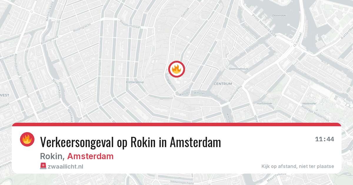 Verkeersongeval op Rokin in Amsterdam — 29 jan 2026