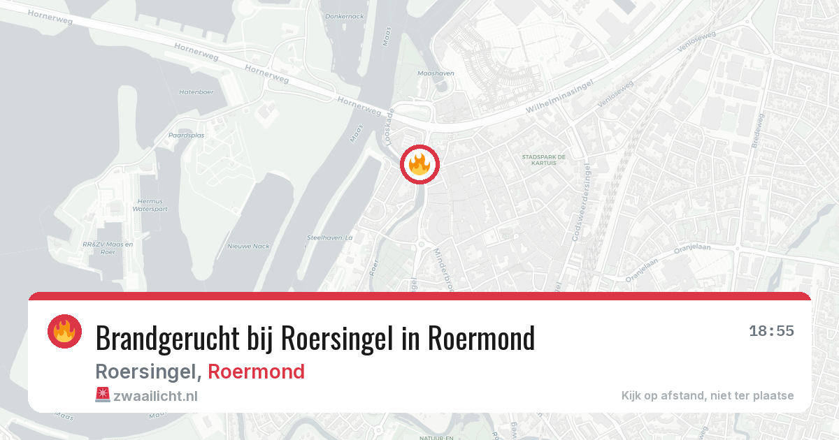 Brandgerucht bij Roersingel in Roermond — 16 mrt 2026